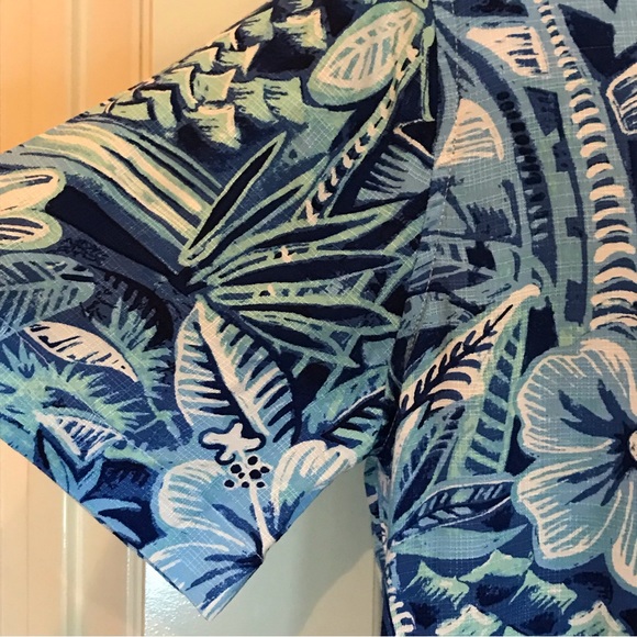 Caribbean Roundtree & Yorke tropical button down short sleeve collared shirt M - Picture 4 of 16